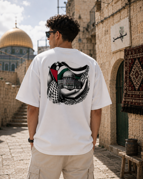 تيشرت الأقصى في القلب – خريطة فلسطين والكوفية | غصن