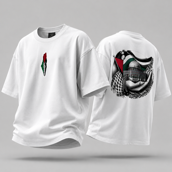 تيشرت الأقصى في القلب – خريطة فلسطين والكوفية | غصن