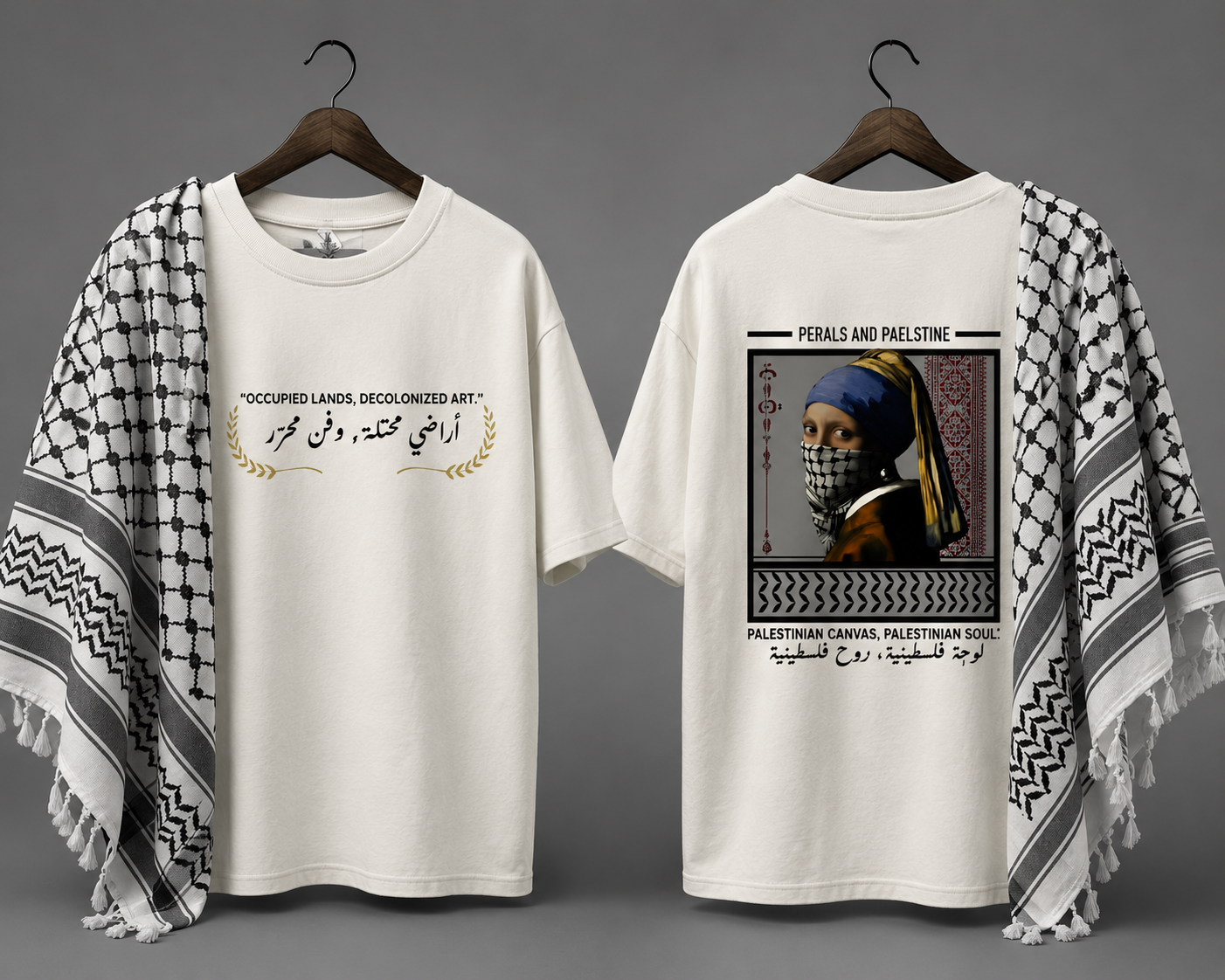 تيشرت لؤلؤة فلسطين – فن كلاسيكي بروح فلسطينية محررة | غصن
