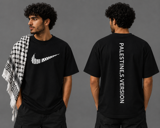 تيشرت Palestine's Version – الكوفية تُعيد كتابة الـ Swoosh | غصن